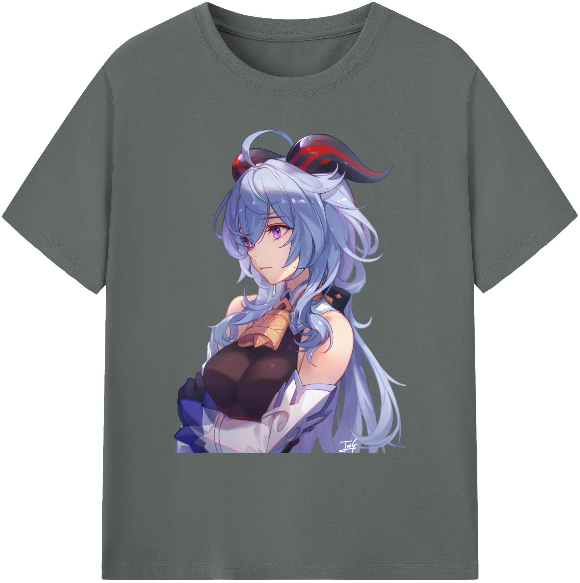 げんし神 甘雨 かんう genshin Ganyu 綿100％ メンズ半袖Tシャツ｜肌触りやわらか＆通気性